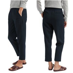 Everlane The Italian GoWeave Easy Pant navy blue wool size 2 elastic waist crop